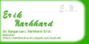 erik marhhard business card